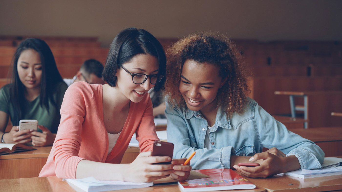Students using digital identity in the classroom